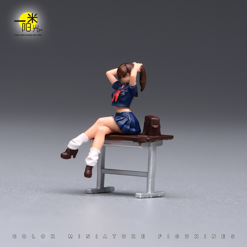 Desk Setup With Tv - Malowana miniaturowa figurka 1/87 1/64, japońska